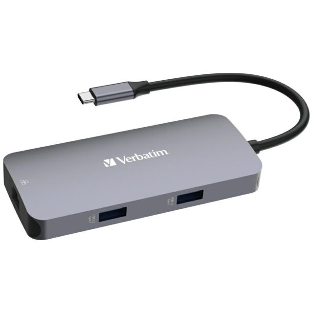 Verbatim Adapter Hub USB-C - HDMI/USB-C/Eternet/2xUSB-A 3.0 aluminum 32150 - imagine 2