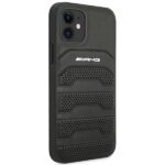 AMG AMHCP12SGSEBK iPhone 12 mini 5,4" black hardcase Leather Debossed Lines - imagine 4