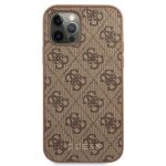 Guess GUHCP12MG4GFBR iPhone 12 / 12 Pro 6,1" brown hard case 4G Metal Gold Logo - imagine 3