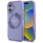 Guess GUHMP16SHFWFCU iPhone 16 6.1" purple hardcase IML Flowers Wreath MagSafe