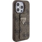 Guess GUHCP15LPGS4TDW iPhone 15 Pro 6.1" brown hardcase Grip Stand 4G Triangle Strass - imagine 5