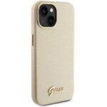Guess GUHCP15SPGMCSD iPhone 15 / 14 / 13 6.1" light gold hardcase Glitter Glossy Script - imagine 4
