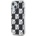 DKNY DKHCP15SHDLCEK iPhone 15 / 14 / 13 6.1 inch black hardcase IML Checkered Mono Pattern - imagine 2
