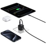 Charger USAMS JC Series CC289 25W GaN Mini Fast Charger USB-C black - imagine 8