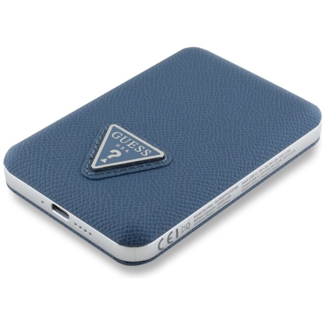 Powerbank indukcyjny Guess Grained        Triangle 5000mAh 15W USB-C MagSafe niebieski - imagine 4