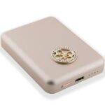 Guess Induction Powerbank 15W GUPBM5AL4DMD 5000mAh gold MagSafe 4G Strassed Metal Logo - imagine 4