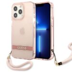 Guess GUHCP13LHTSGSP iPhone 13 Pro / 13 6,1" pink hardcase Translucent Stap