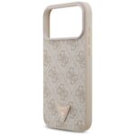 Guess Leather 4G Triangle Strass MagSafe Case for iPhone 17 Pro Max Pink - imagine 6