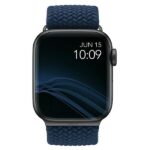 UNIQ Aspen Strap Apple Watch 40/38/41 mm Series 1/2/3/4/5/6/7/8/SE/SE2/SE3 Braided oxford blue - imagine 4