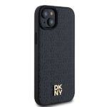 DKNY DKHMP15MPSHRPSK iPhone 15 Plus / 14 Plus 6.7 inch black hardcase Leather Monogram Pattern Metal - imagine 4