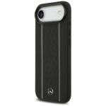 Mercedes Leather Star Pattern Stripes MagSafe Case for iPhone Air Black - imagine 2