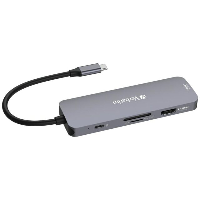Verbatim Adapter Hub USB-C - 2xHDMI/3xUSB-A/SD/microSD/USB-C aluminum 32151 - imagine 2