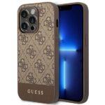 Guess GUHCP14LG4GLBR iPhone 14 Pro 6,1" brown hard case 4G Stripe Collection