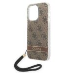 Guess GUOHCP14LH4STW iPhone 14 Pro 6,1" brown hardcase 4G Print Strap - imagine 5