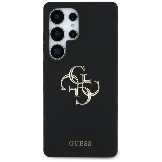 Case Guess Silicone Big 4G Logo Bottom Script Samsung Galaxy S25 Ultra black - imagine 3