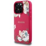 Case Guess Grained Printed Flower Pattern MagSafe for iPhone 16 Pro fuchsia - imagine 2