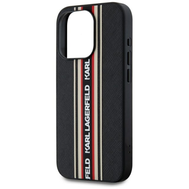Case Karl Lagerfeld Saffiano Athleisure Stripes Cord for iPhone 15 Pro red - imagine 5