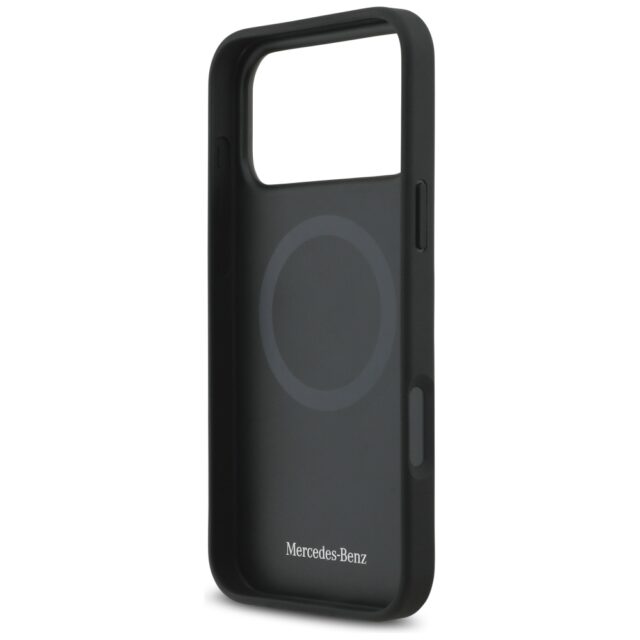 Mercedes Leather Vintage Logo MagSafe Case for iPhone 17 Pro Max Black - imagine 7