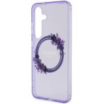 Guess GUHMS24SHFWFCU S24 S921 purple hardcase IML Flowers Wreath MagSafe - imagine 6