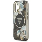 Guess IML Glitter Flowers Triangle MagSafe case for iPhone 17 black - imagine 6
