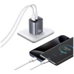 Wall charger USAMS CC290 T66 45W GaN 1xUSB-A 1xUSB-C silver - imagine 7