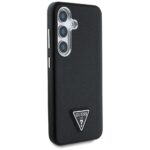 Case Guess Grained Triangle Logo MagSafe for Samsung Galaxy S25 black - imagine 4