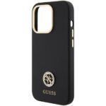 Guess GUHCP15LM4DGPK iPhone 15 Pro 6.1" black hardcase Silicone Logo Strass 4G - imagine 6