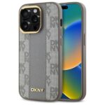 DKNY DKHMP14LPCPVSLE iPhone 14 Pro 6.1" beige hardcase Leather Checkered Mono Pattern MagSafe