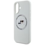 Case Karl Lagerfeld Silicone Double Heads And Circle MagSafe for iPhone 16 beige - imagine 6