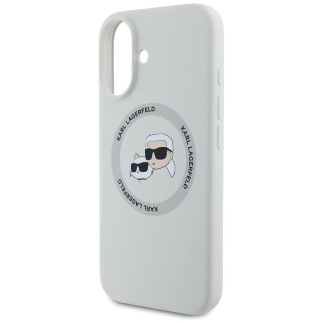 Case Karl Lagerfeld Silicone Double Heads And Circle MagSafe for iPhone 16 beige - imagine 6