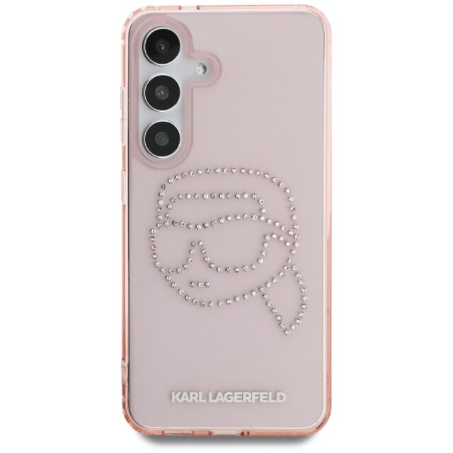 Case Karl Lagerfeld Rhinestones K. Head  Logo for Samsung Galaxy S25 pink - imagine 3