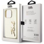 Case Karl Lagerfeld Wrinkled Metal Signature for iPhone 15 Pro Max gold - imagine 8