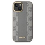 DKNY DKHMP15SPCPVSLE iPhone 15 6.1" beige hardcase Leather Checkered Mono Pattern MagSafe - imagine 2