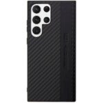 AMG AMHCS23LBLSCA S23 Ultra S918 black hardcase with Carbon Stripe & Embossed design - imagine 3