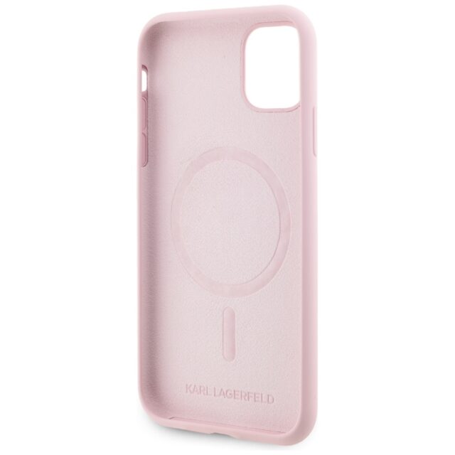 Case Karl Lagerfeld Silicone Karl&Choupette MagSafe for iPhone 11 pink - imagine 7