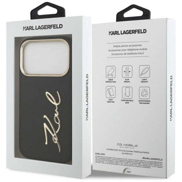 Karl Lagerfeld Karl Script Logo Case for iPhone 17 Pro Black - imagine 8