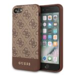 Guess GUHCI8G4GLBR iPhone 7/8/SE 2020/ SE 2022 brown hard case 4G Stripe Collection