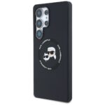 Case Karl Lagerfeld Silicone Double Heads And Circle MagSafe Samsung Galaxy S25 Ultra black - imagine 2