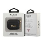 Guess GUAPSASMK AirPods Pro cover black Saffiano Script Metal Collection - imagine 3
