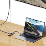 USAMS Adapter HUB 6in1 2xUSB 3.0/TF/SD/USB-C/HDMI PD100W gray/tarnish SJ642HUB01 (US-SJ642) - imagine 5