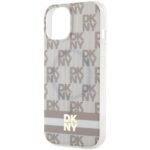 DKNY DKHMP15SHCPTSE iPhone 15 / 14 / 13 6.1 inch beige hardcase IML Checkered Mono Pattern & Printed - imagine 6