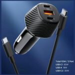 Ładowarka samochodowa Spigen Essential    EV1133 113W 2xUSB-C/USB-A + kabel USB-C/USB-C czarny - imagine 2