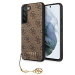 Guess GUHCS22SGF4GBR S901 S22 brown hard case 4G Charms Collection