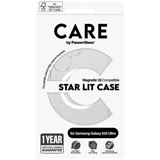 CARE by PanzerGlass Flagship Urban Combat StarLight White QI Case for Samsung Galaxy S25 Ultra Trans - imagine 4