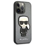 Karl Lagerfeld KLHCP13XOKPG iPhone 13 Pro Max 6,7" silver hardcase Saffiano Ikonik Karl`s Pat - imagine 4