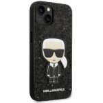 Karl Lagerfeld KLHCP14SGFKPK iPhone 14/ 15 / 13 6,1" hardcase black Glitter Flakes Ikonik - imagine 4