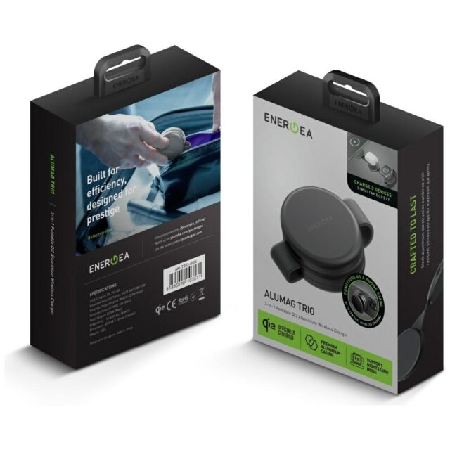 Wireless charger Energea Alumag Trio 3in1 Qi2 15W graphite - imagine 6