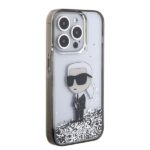Karl Lagerfeld KLHCP15XLKKNSK iPhone 15 Pro Max 6.7" transparent hardcase Liquid Glitter Ikonik - imagine 4