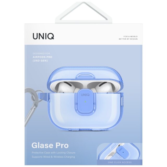 Case UNIQ Glase Pro for AirPods Pro 2     Lock Case blue - imagine 2