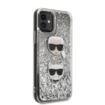 Karl Lagerfeld KLHCN61KCGLSL iPhone 11 6,1" / Xr hardcase silver Glitter Karl&Choupette - imagine 3